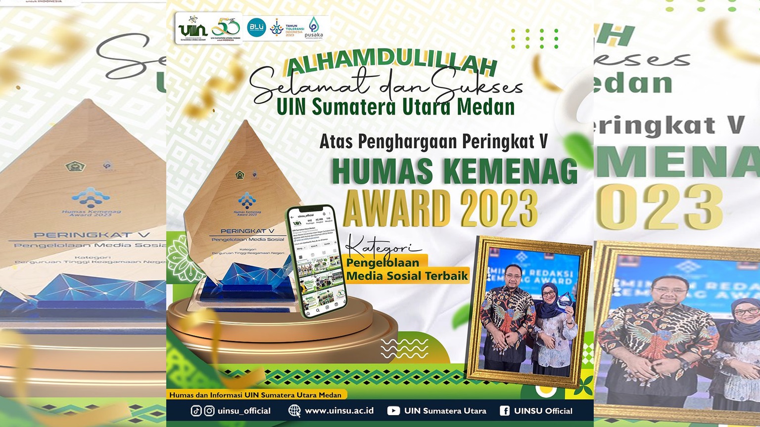 UIN SU Terbaik 5 Humas Kemenag Award 2023