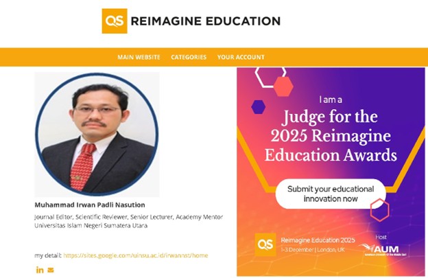 Dosen UIN SU Kembali Menjadi Juri International pada QS Reimagine Education Awards 2025