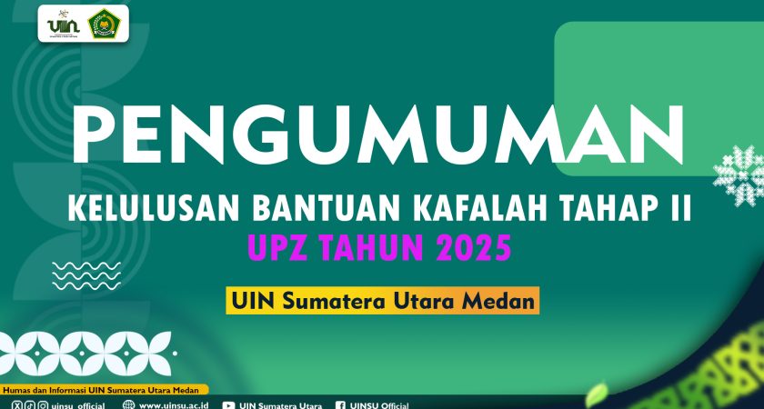 PENGUMUMAN KELULUSAN BANTUAN KAFALAH TAHAP II UPZ UINSU TAHUN 2025