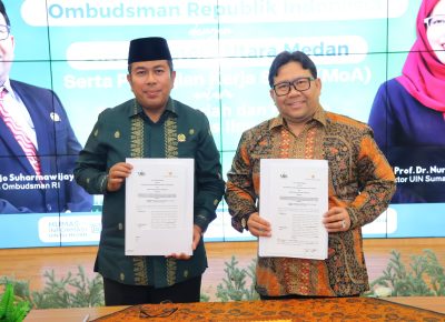 UINSU Medan dan Ombudsman Republik Indonesia Teken MoU untuk Perkuat Pengawasan Pelayanan Publik