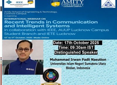 Dosen FEBI UIN Sumatera Utara Jadi Pembicara pada Webinar Internasional di Amity University India