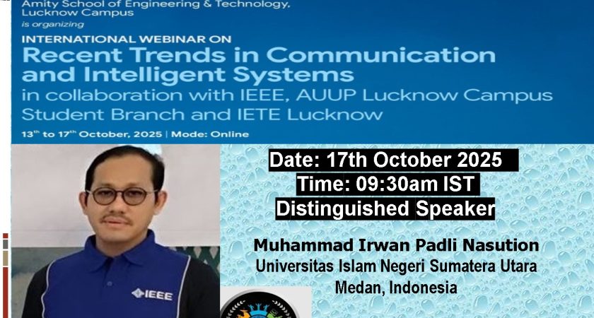 Dosen Prodi Manajemen FEBI UIN Sumatera Utara Medan Jadi Pembicara pada Webinar Internasional di Amity University India