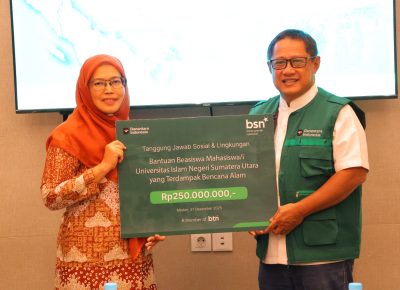UINSU Terima Bantuan Beasiswa Rp250 Juta dari BSN untuk Mahasiswa Terdampak Bencana