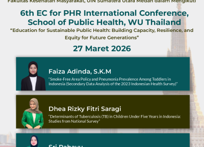 Tiga Mahasiswi FKM UINSU Tampilkan Riset Kesehatan Nasional di Konferensi Internasional Thailand