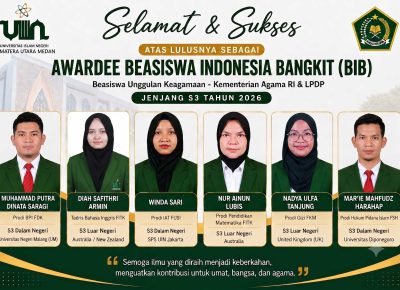 Enam Dosen UINSU Lolos Beasiswa Indonesia Bangkit 2026, Siap Tempuh Studi Doktor di Dalam dan Luar Negeri
