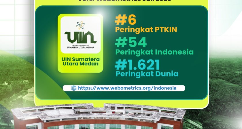 UINSU Medan Peringkat 6 PTKIN dan 54 Nasional Versi Webometrics Juli 2026