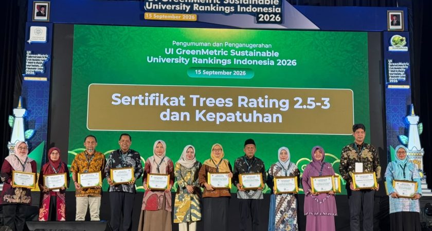 UINSU Medan Raih Certificate of Compliance Predikat Platinum dan 2,5 Trees Rating UI GreenMetric 2026
