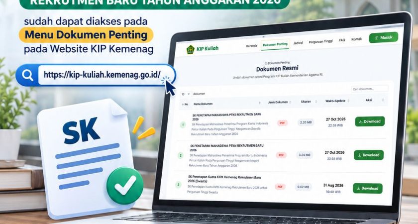 Pengumuman Penetapan Penerima KIP Kuliah Kementerian Agama Tahun 2026